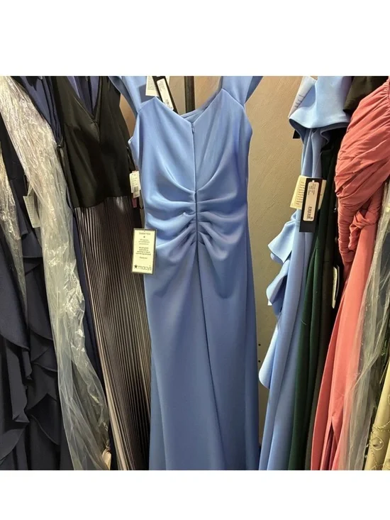 Xscape Light Blue Cap Sleeve Scuba Gown SZ 6 NWT Formal Evening MOB GALA elegant - Picture 8 of 9